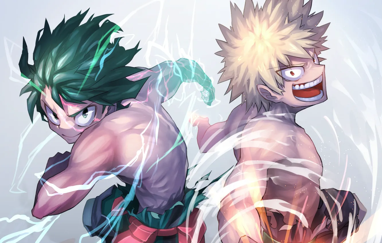 Photo wallpaper Boku no Hero Academy, Bakugou Katsuki, Izuku Midoriya