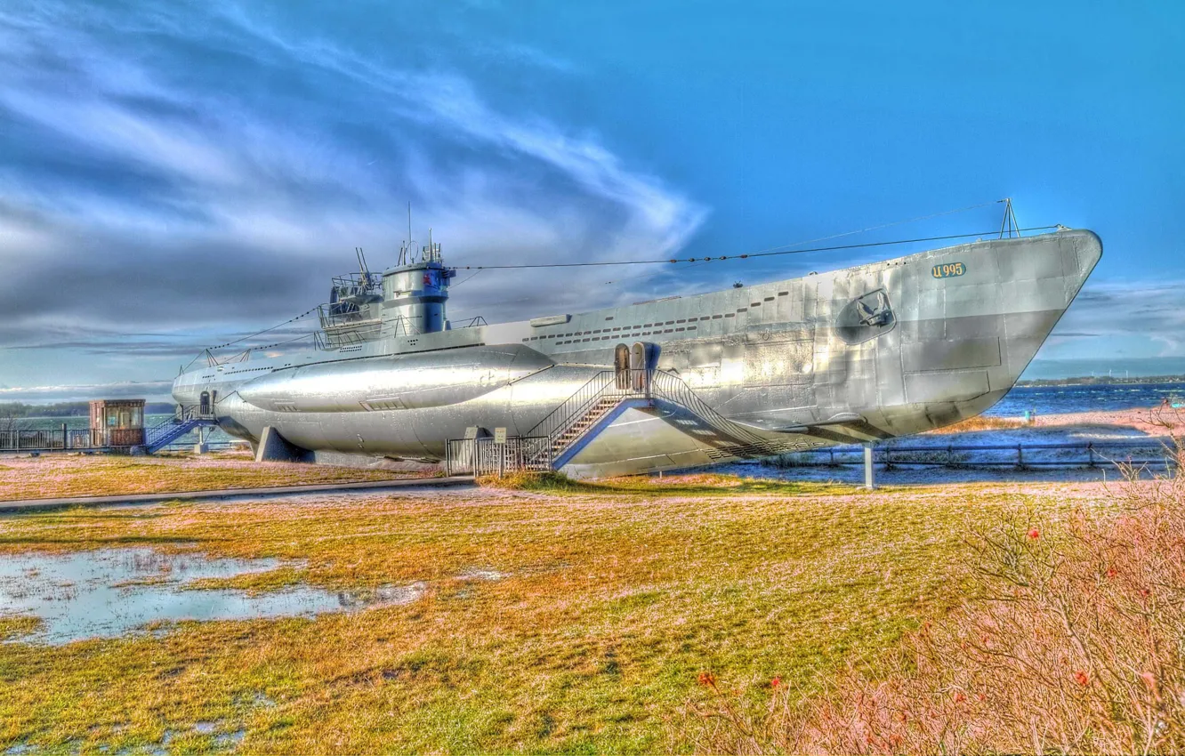 Photo wallpaper boat, ship, Germany, Navy, underwater, the beach, German, submarine