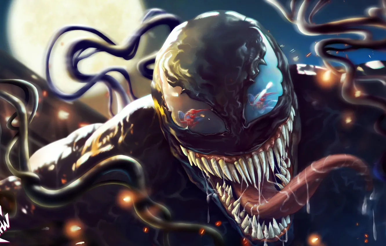 Photo wallpaper language, teeth, art, Marvel, Marvel Comics, Comics, Concept Art, Venom