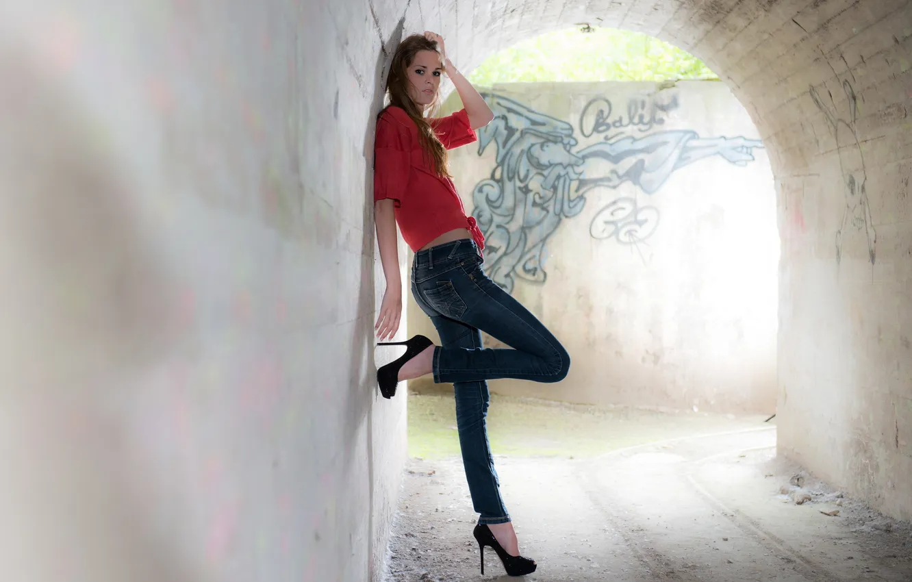 Photo wallpaper girl, pose, background