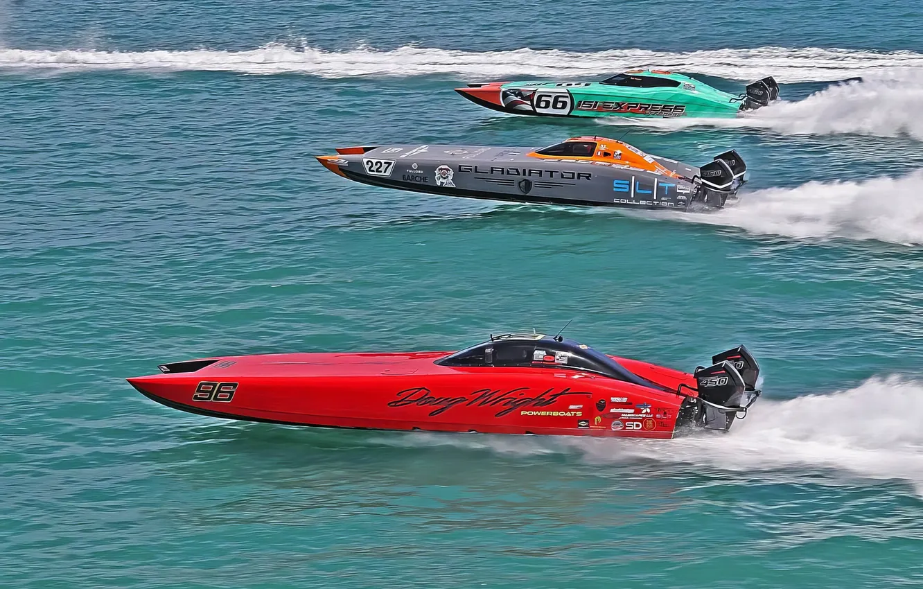 Photo wallpaper race, boat, speed