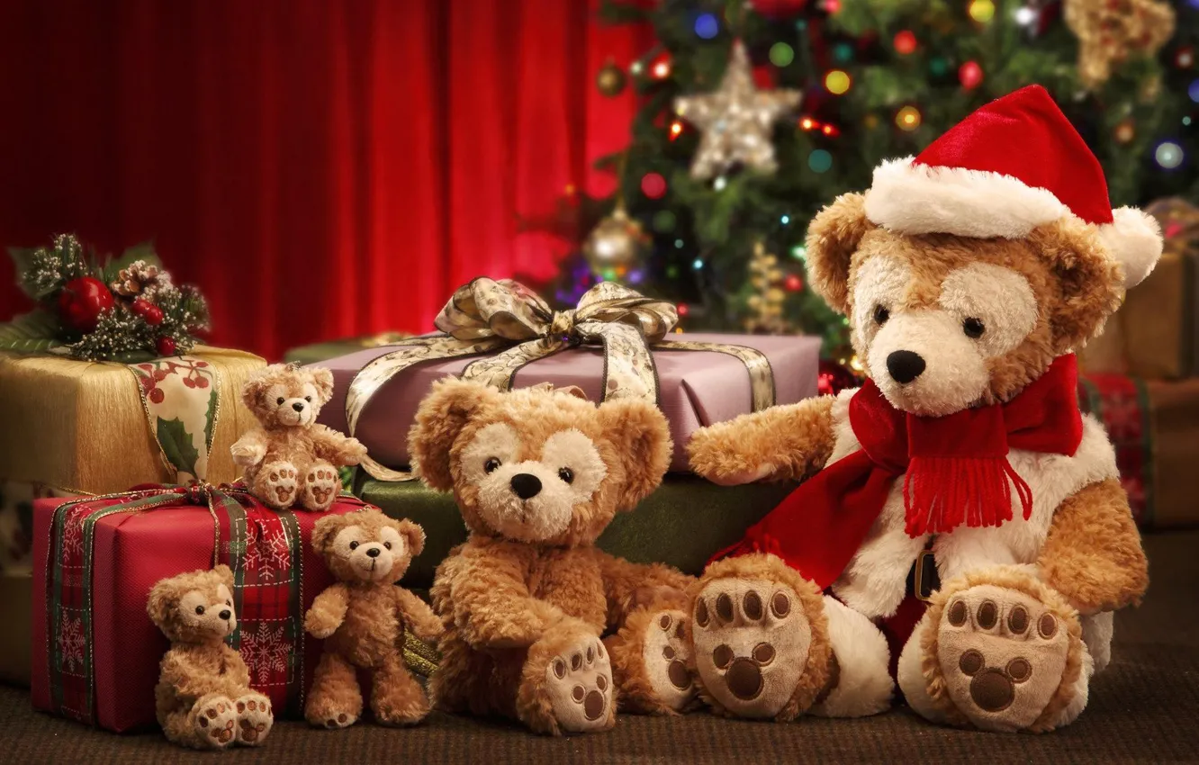 Photo wallpaper holiday, new year, bear