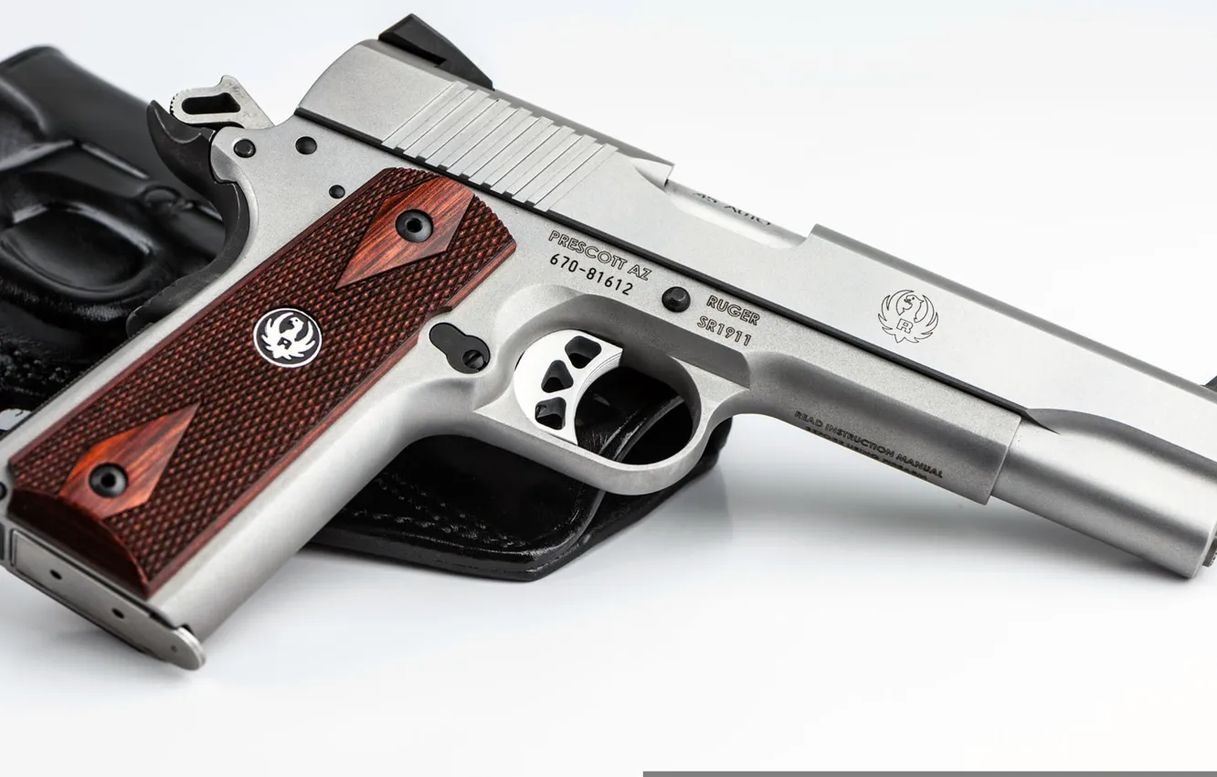 Photo wallpaper gun, pistol, United States, holster, Ruger, semi-automatic, SR1911