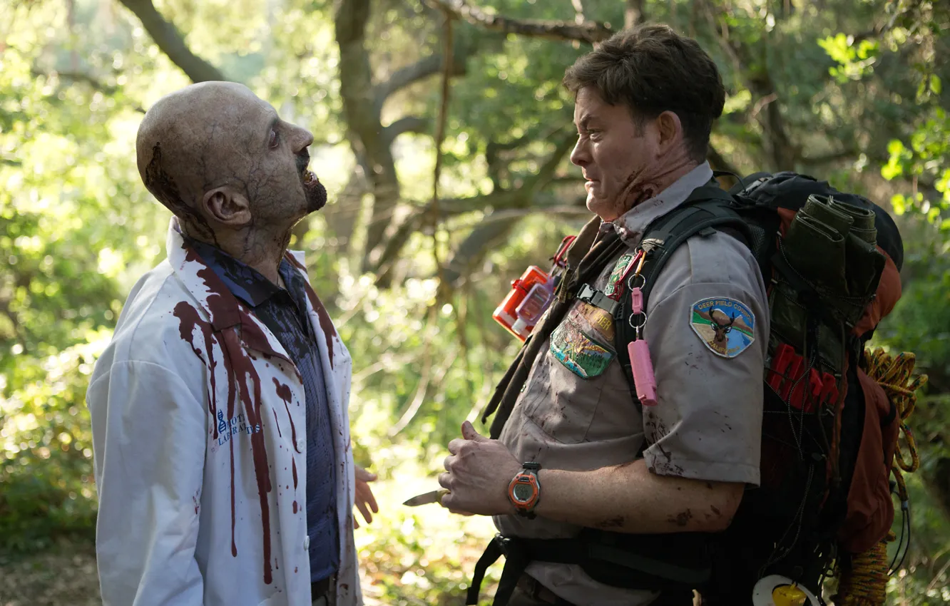 Photo wallpaper cinema, Insignia, zombie, blood, forest, movie, coat, death