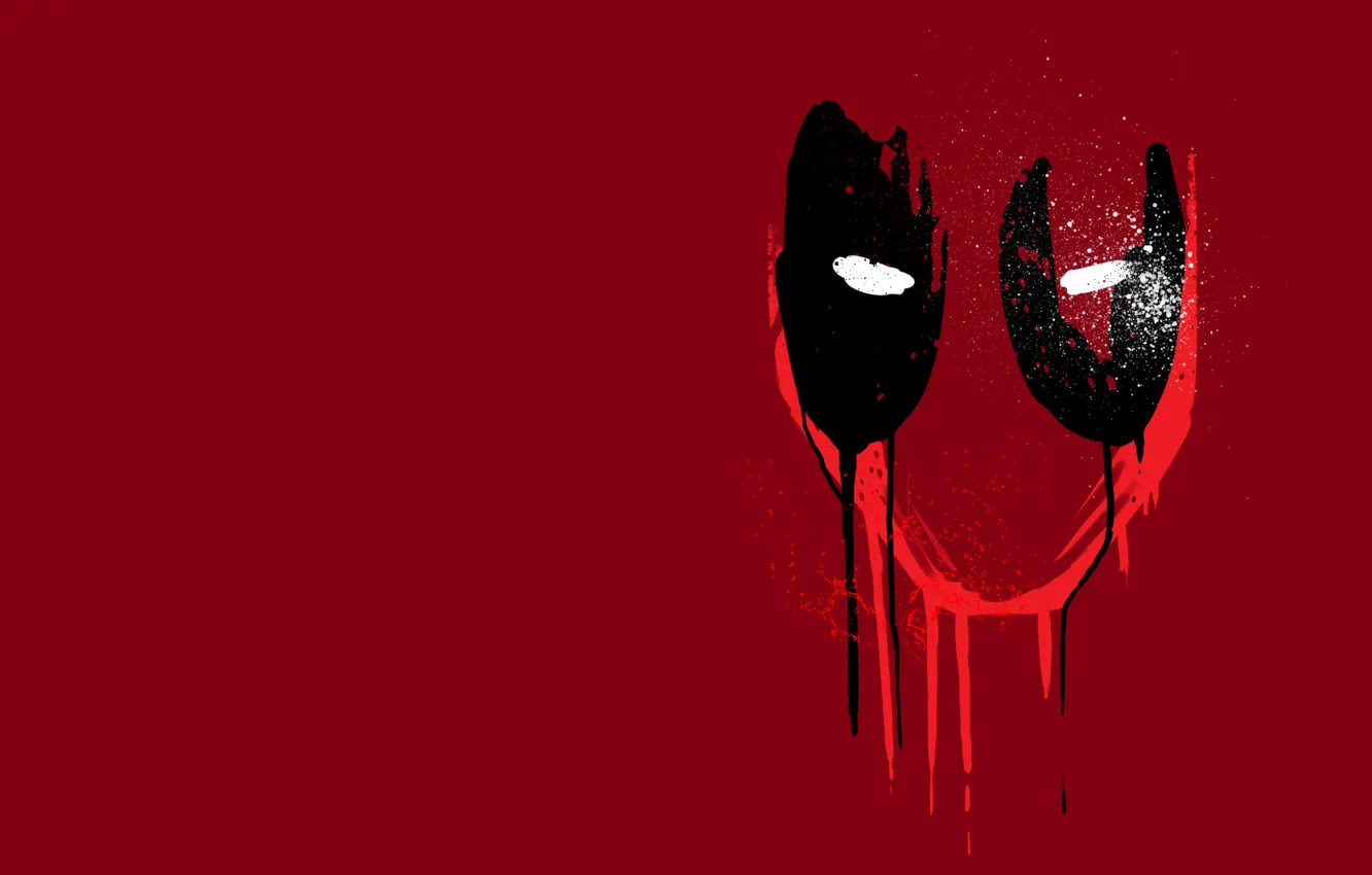 Photo wallpaper red, Deadpool, Marvel