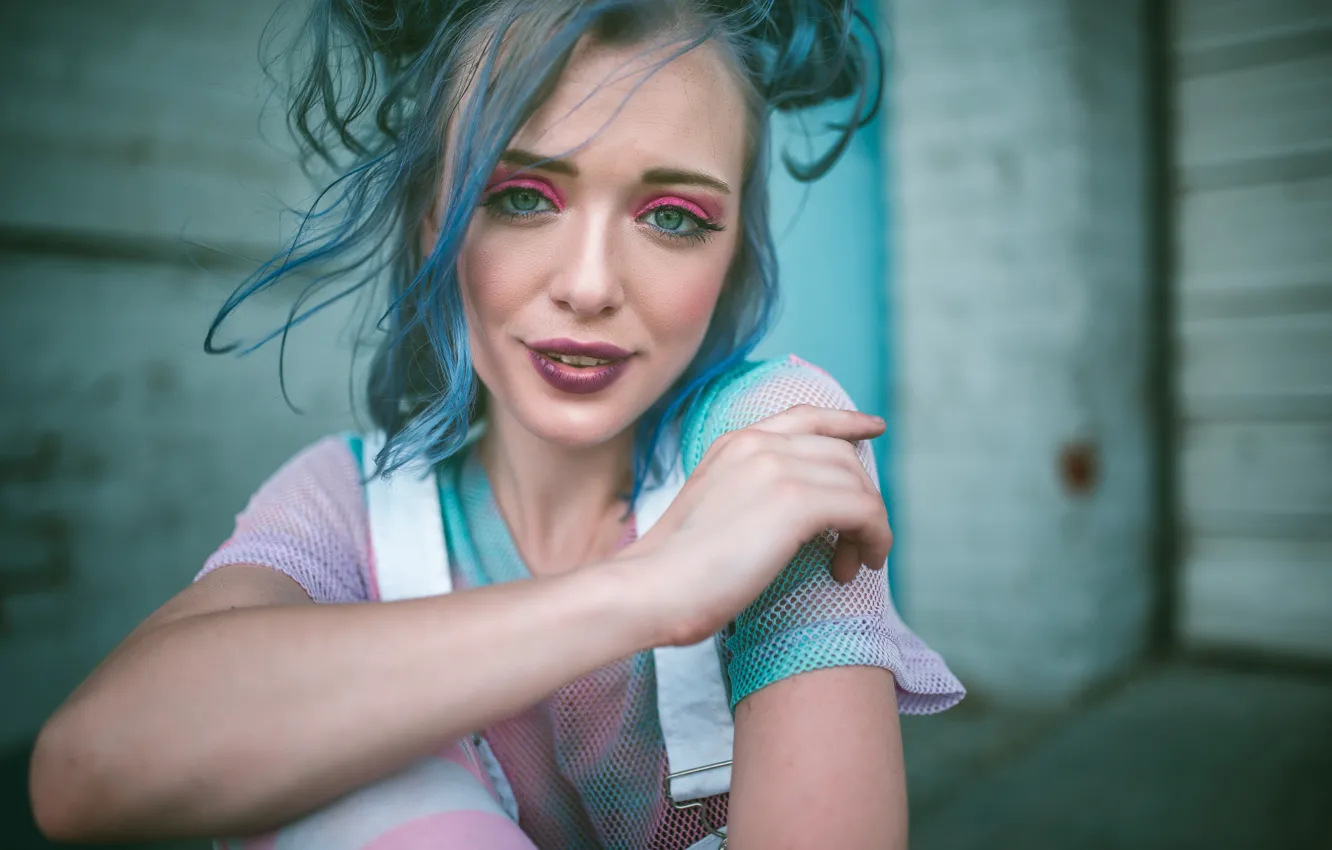 Photo wallpaper girl, face, style, hair, makeup