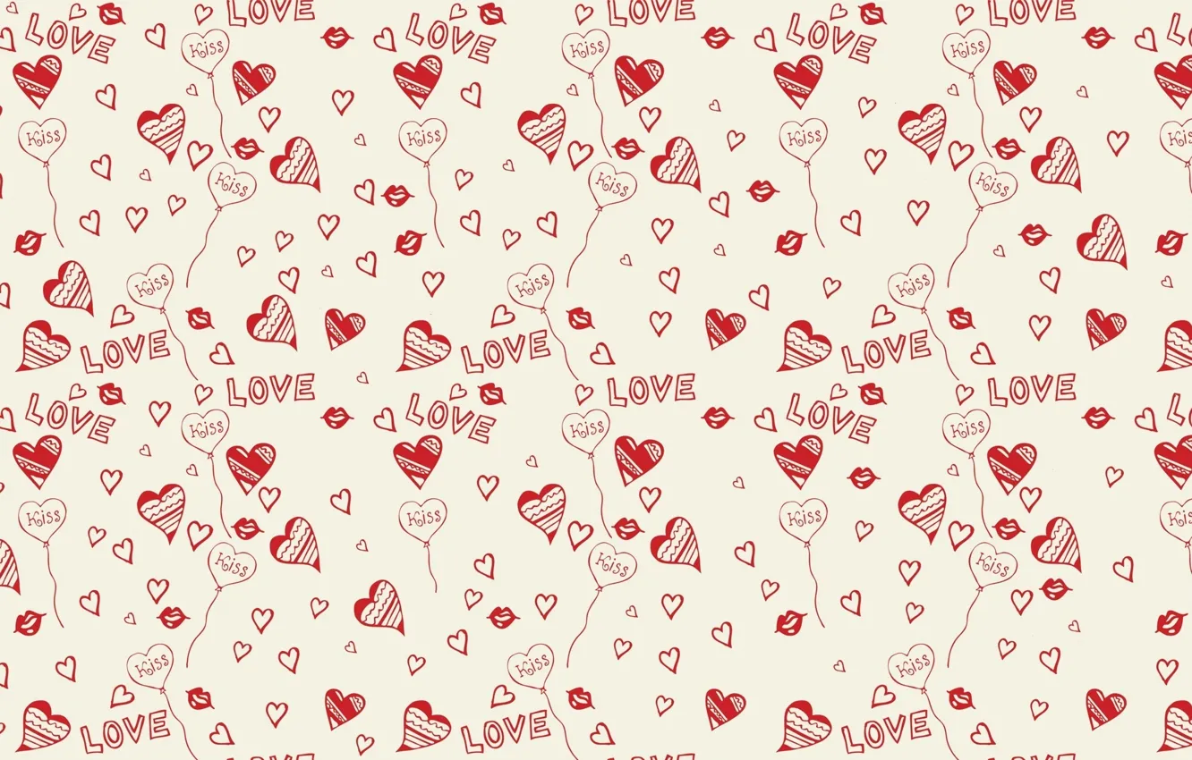 Photo wallpaper background, love, kiss, hearts, Heart