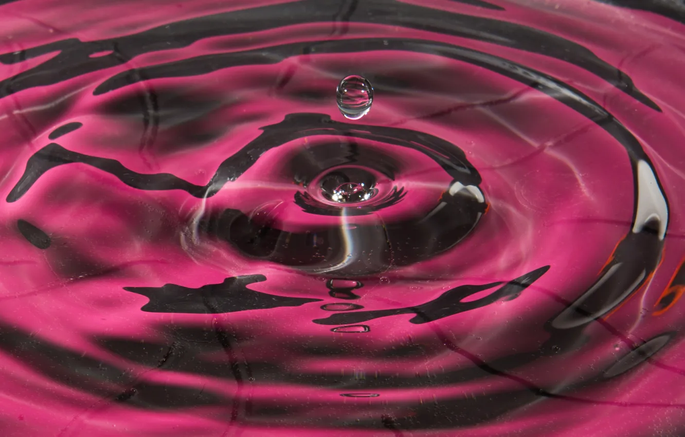 Photo wallpaper wave, water, color, drop, splash, the volume