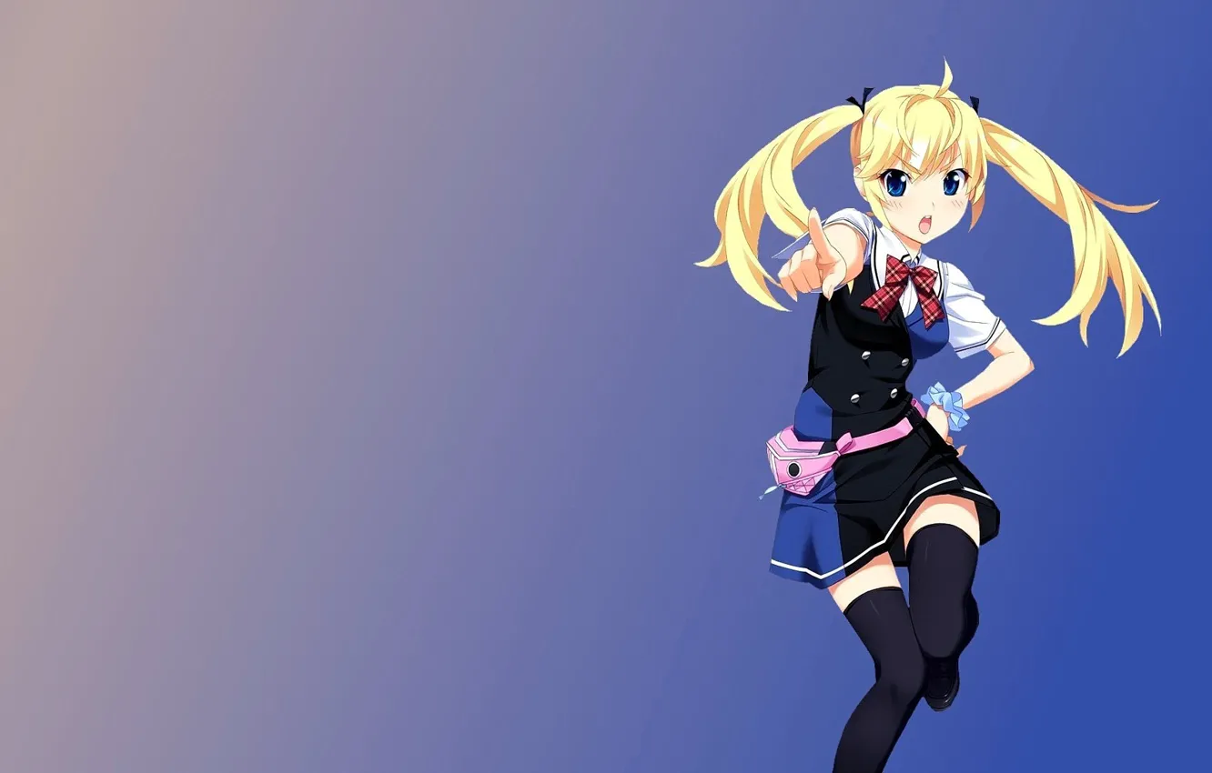 Photo wallpaper girl, anime, stockings, skirt