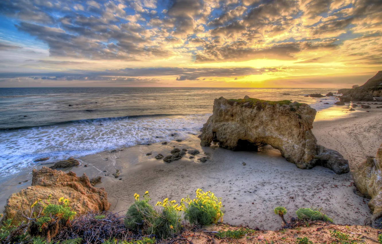 Photo wallpaper sea, landscape, rocks