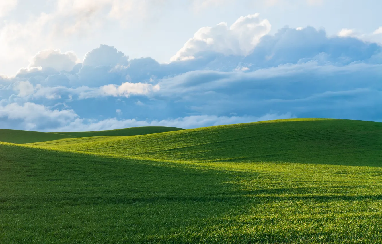 Photo wallpaper sky, field, clouds