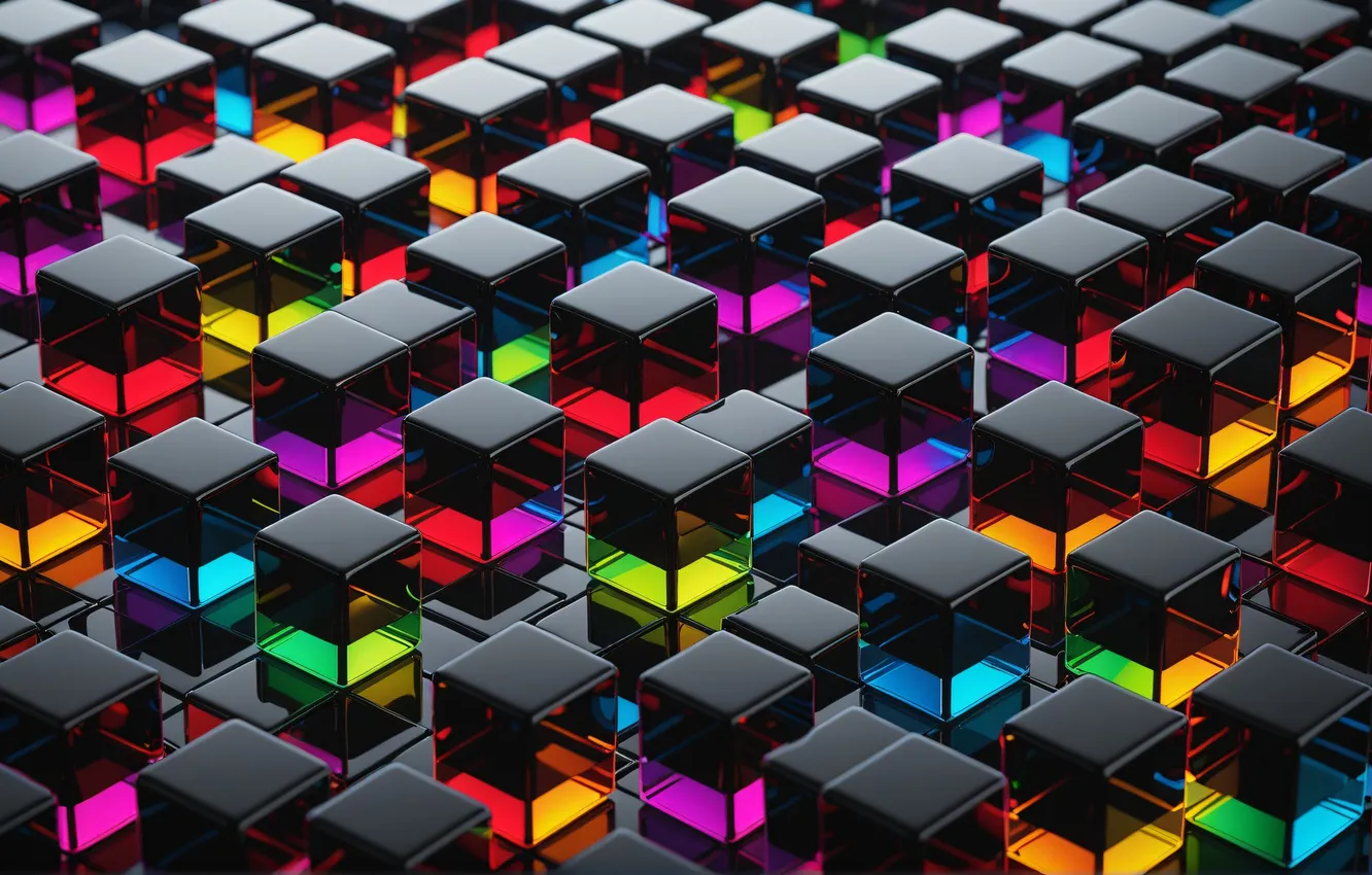 Photo wallpaper Cuba, color, squares, figure