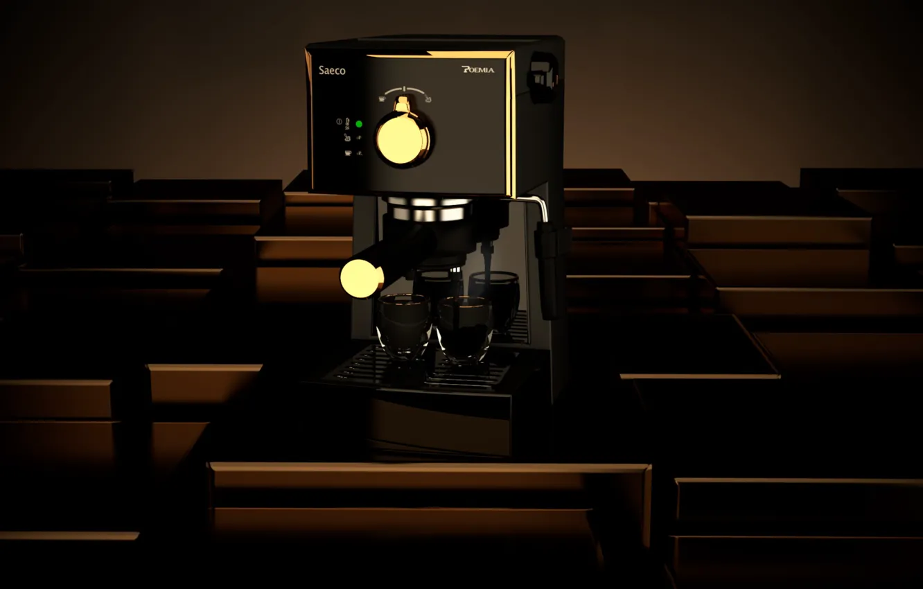 Photo wallpaper coffee maker, joakim matsson, Espresso machine on cubes