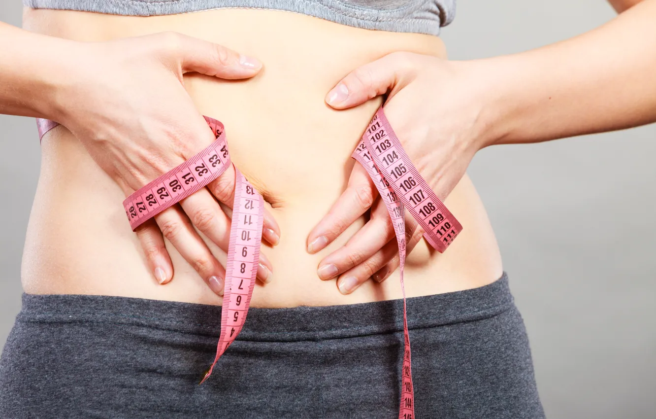 Photo wallpaper abs, diet, Metric Tape