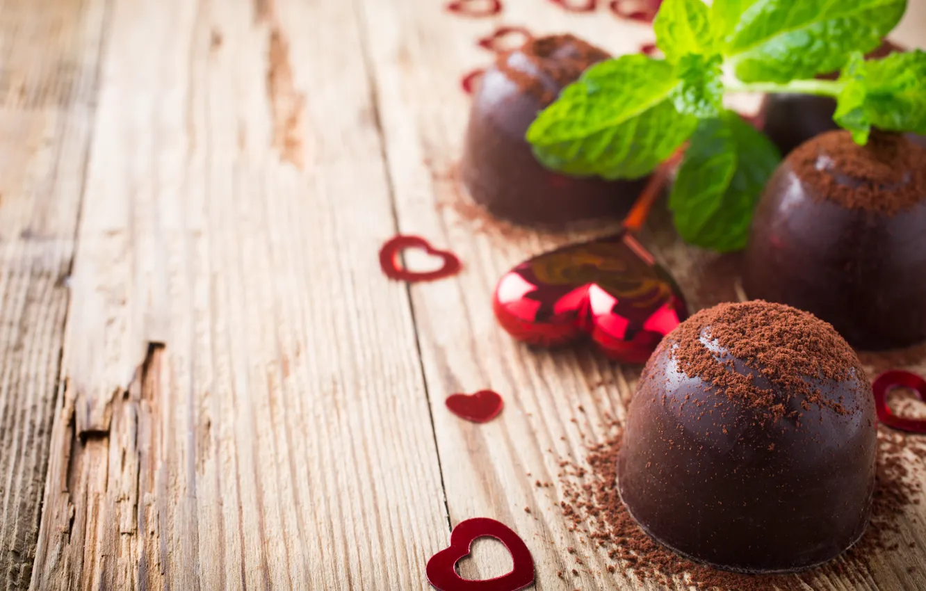 Photo wallpaper heart, chocolate, candy, Iryna Melnyk