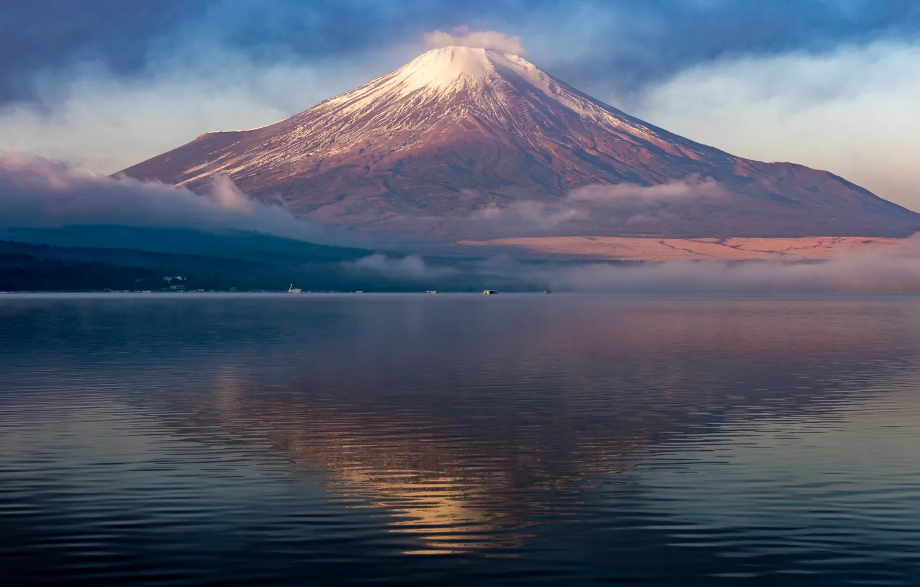 Photo wallpaper landscape, mountains, the volcano, Japan, Fuji