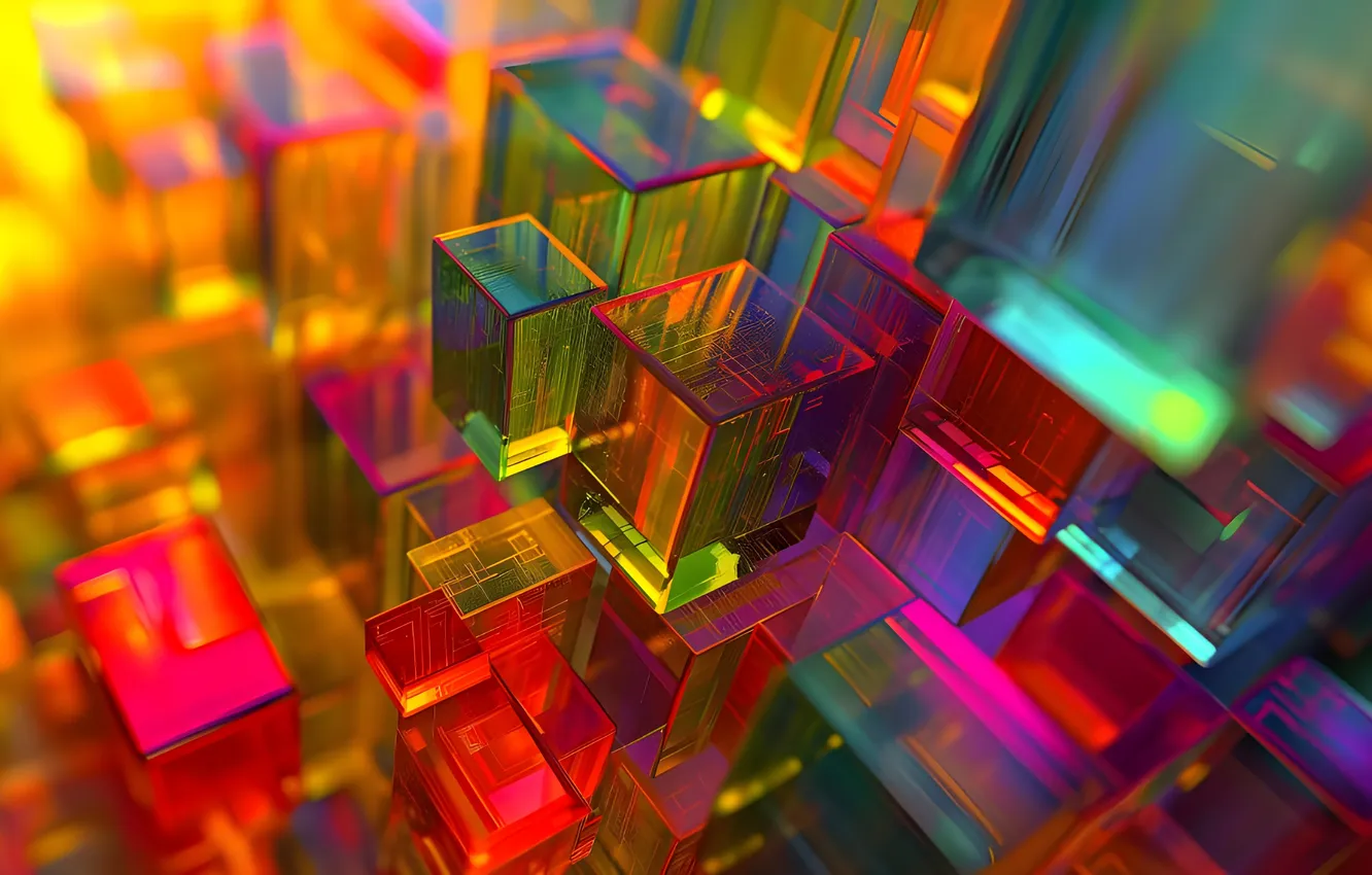 Photo wallpaper abstraction, space, Cuba, cubes, the volume, composition, abstract background
