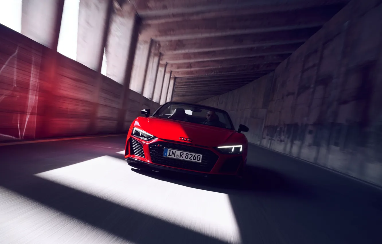 Photo wallpaper red, the tunnel, Audi R8