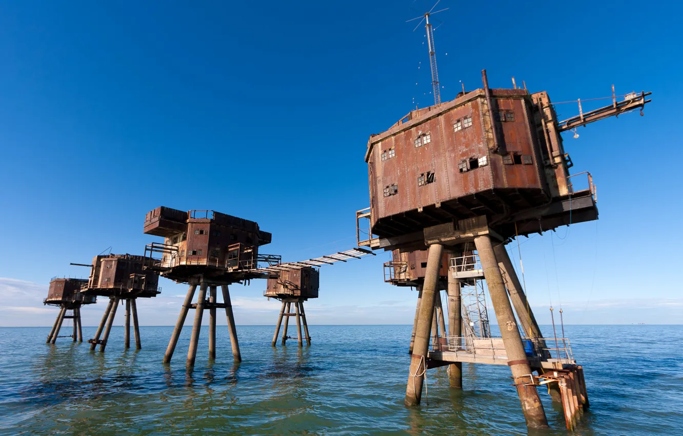 Photo wallpaper sea, the sky, Maunsell Army Sea Forts