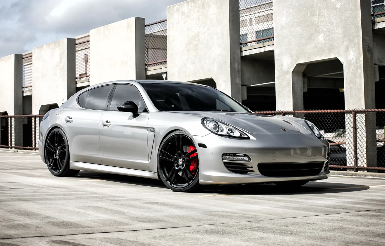 Photo wallpaper Porsche, Panamera, Black, Wheels