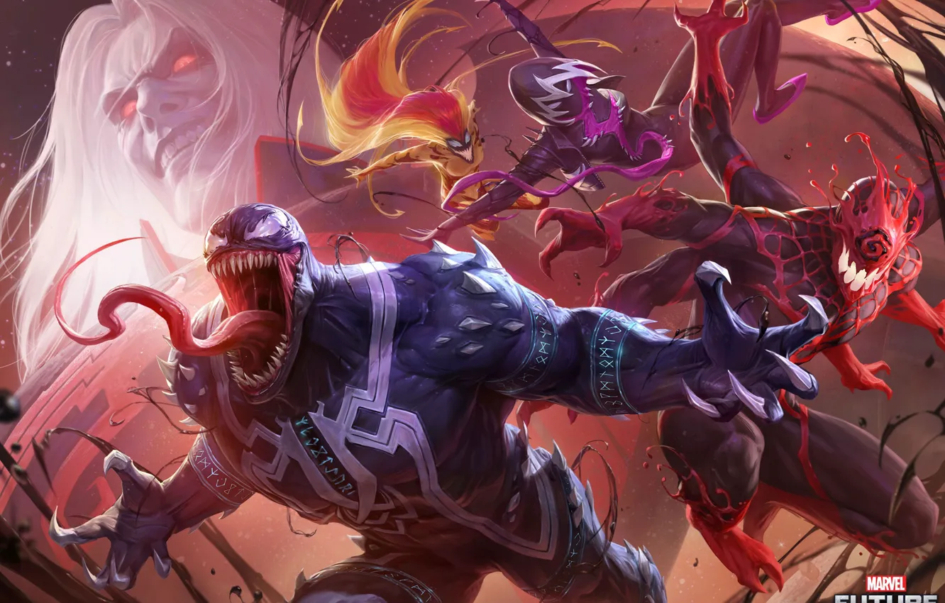 Photo wallpaper Venom, Carnage, Symbiote, Venom Let There Be Carnage, Knull