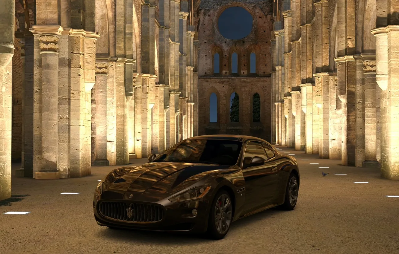 Photo wallpaper Maserati, GT5, The Abbey Of San Galgano