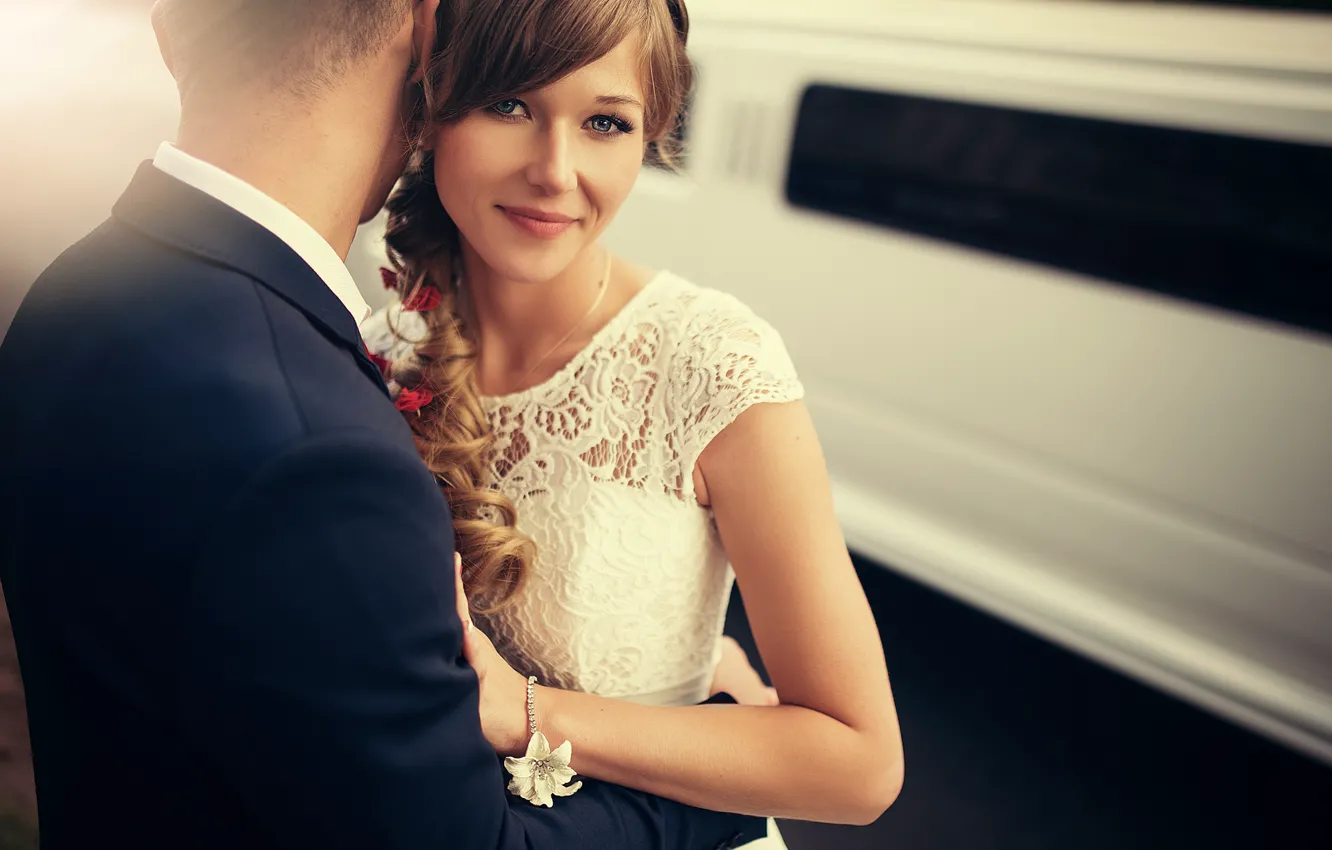 Photo wallpaper smile, the bride, wedding, the groom, Ivan Gorokhov