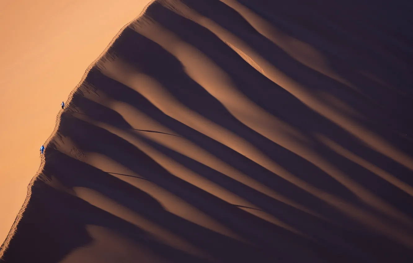 Photo wallpaper sand, desert, people, dunes