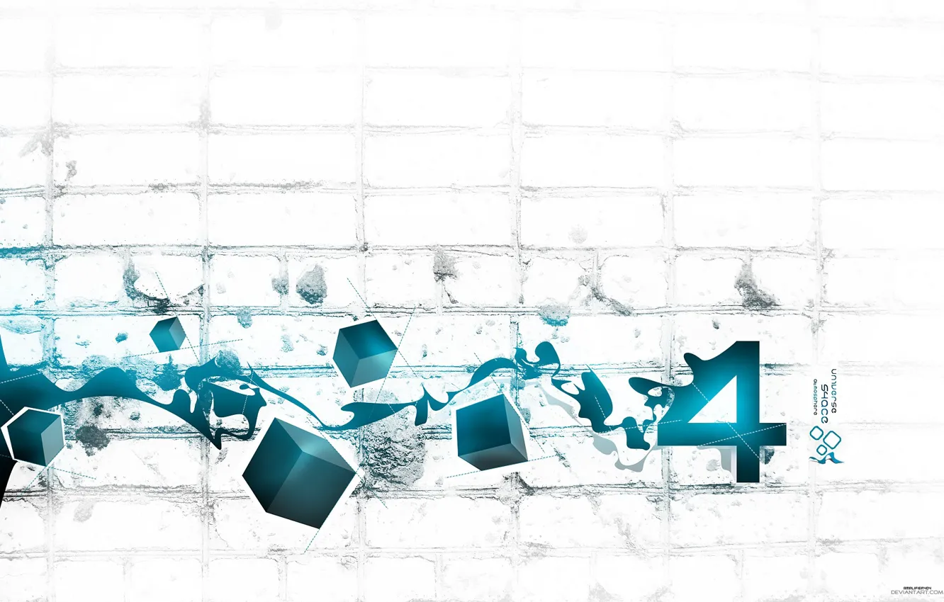 Photo wallpaper wall, cubes, cinema, minimal