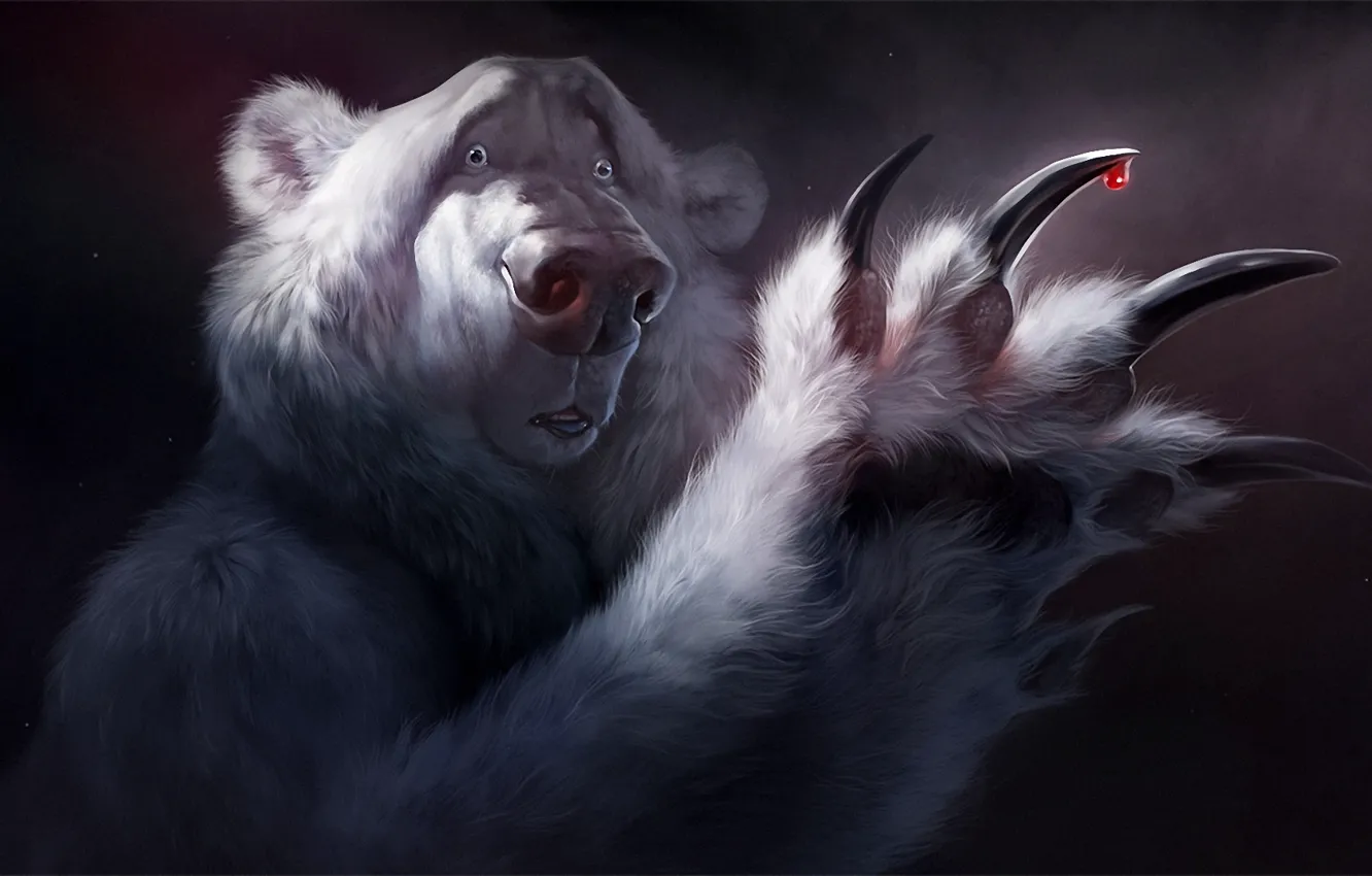 Photo wallpaper blood, surprise, bear, art, claws