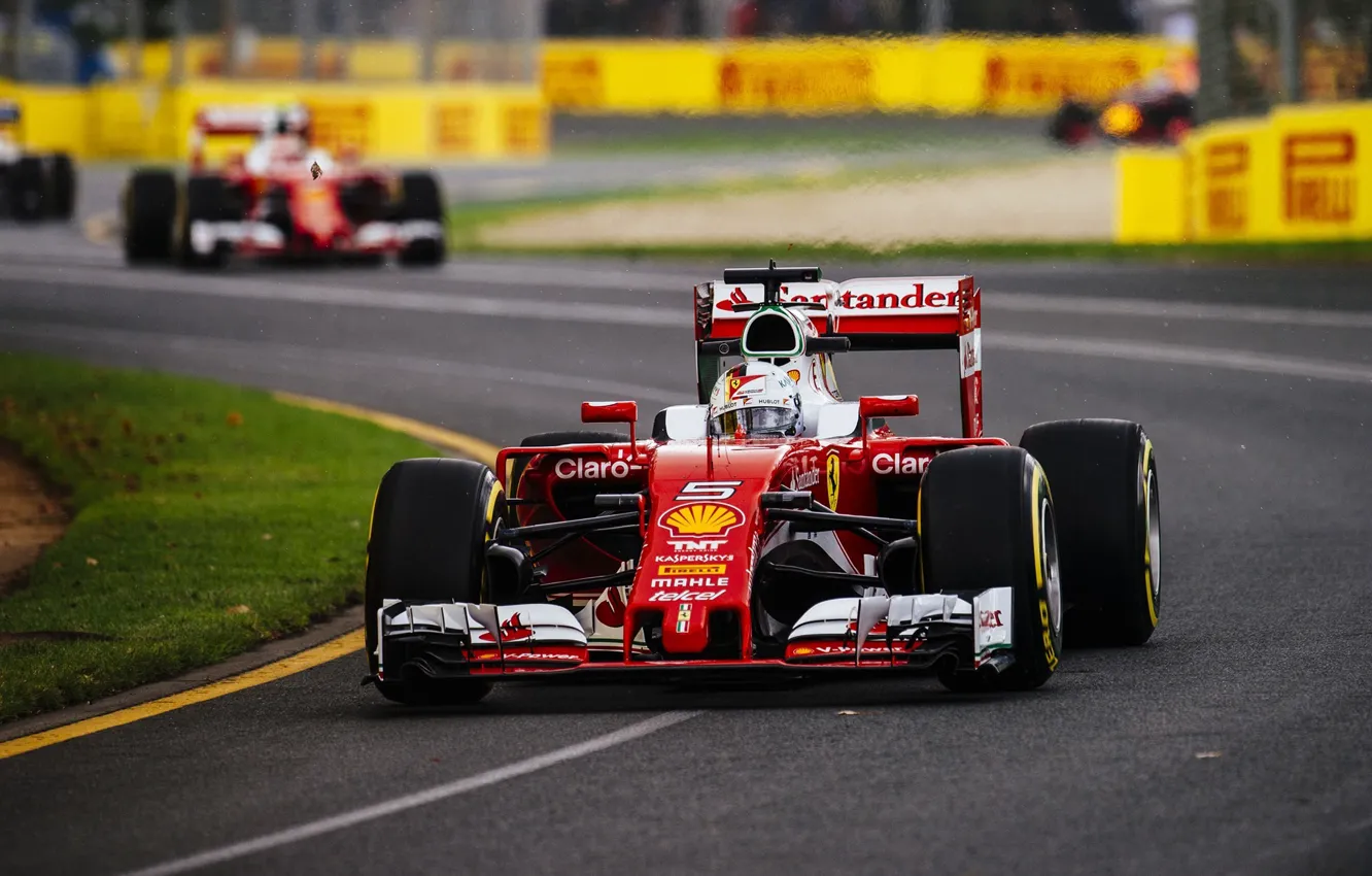 Photo wallpaper Ferrari, Formula 1, Vettel, The front, SF16-H