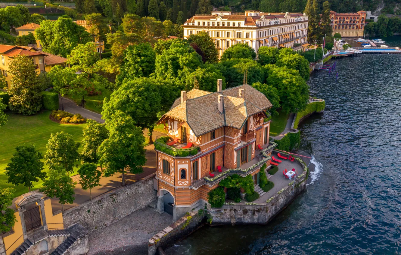 Photo wallpaper lake, Villa, home, Italy, the hotel, Como, The Villa D'este