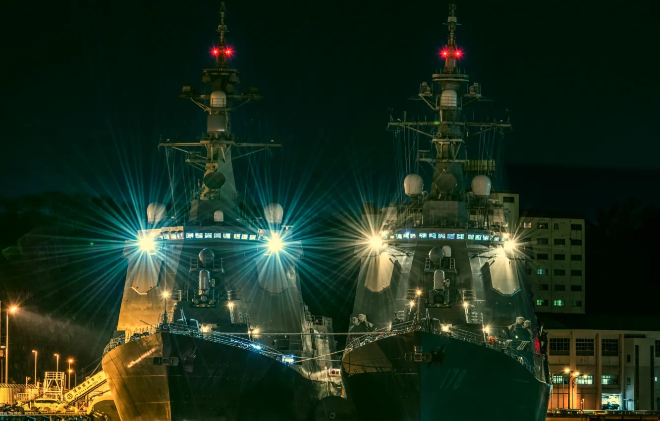 Photo wallpaper night, Japan, JS Maya, JS Ashigara