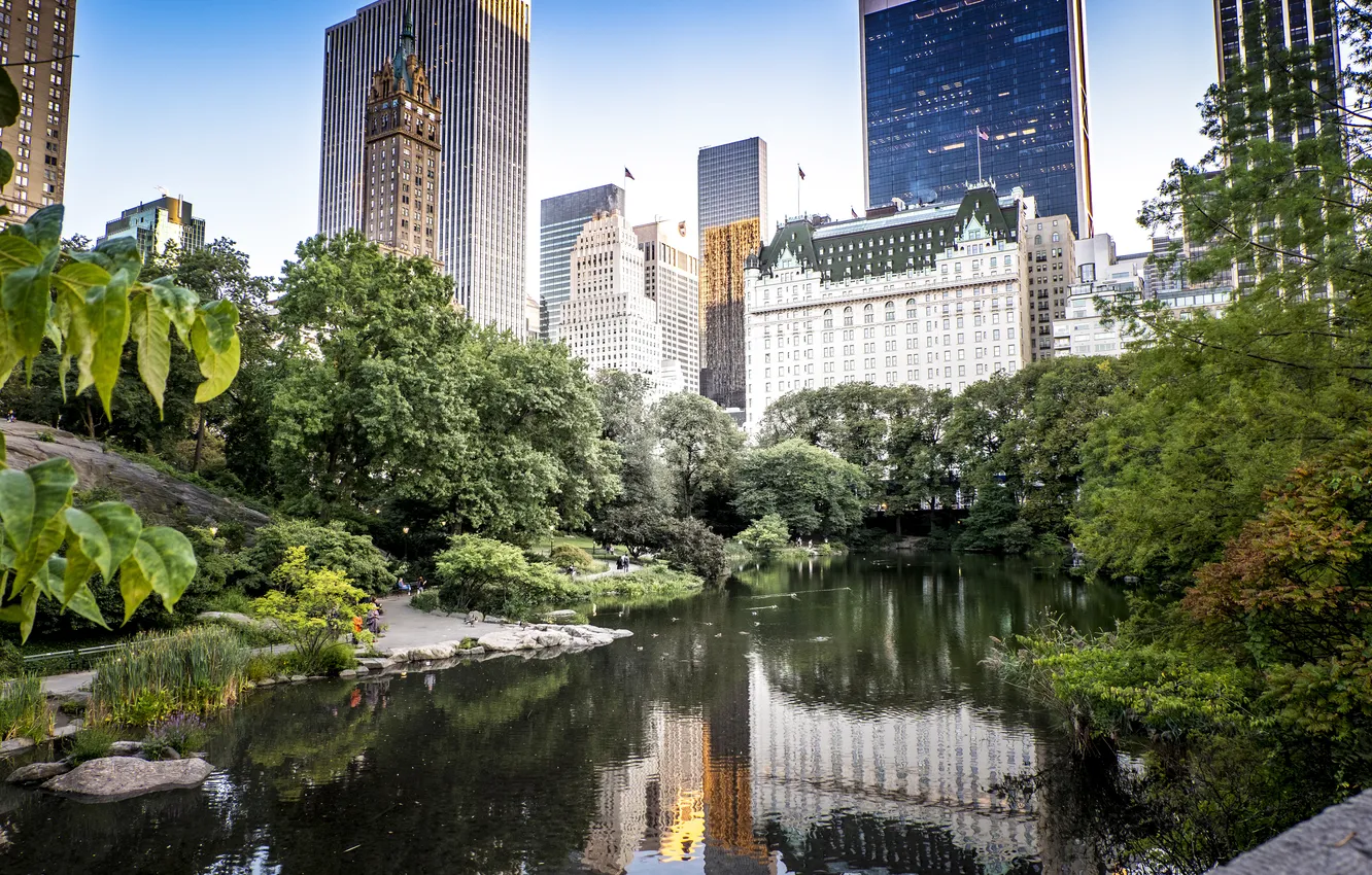 Photo wallpaper lake, usa, new-york, central park