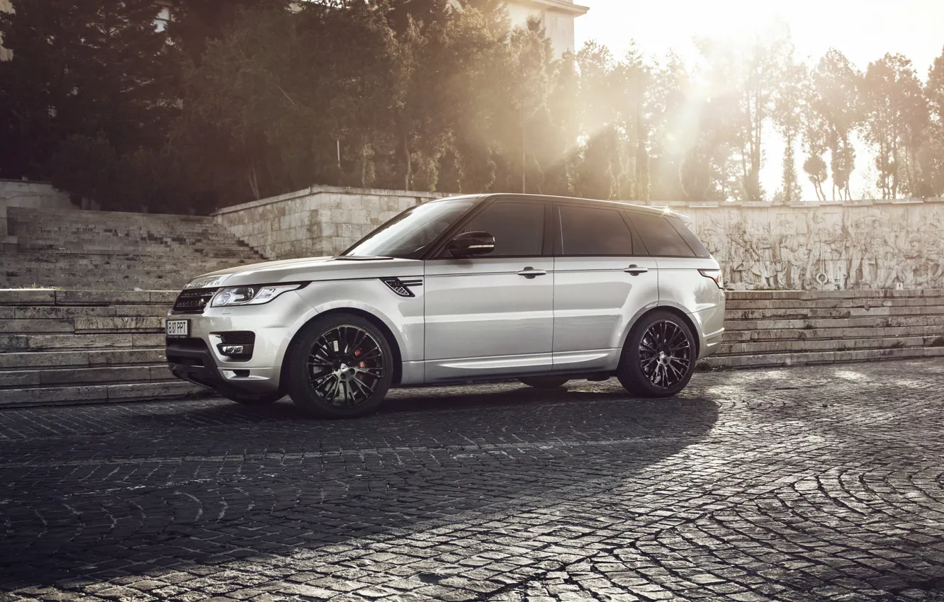 Photo wallpaper Land Rover, Range Rover, Sunset, Custom, Wheels, Lumma, Ligth