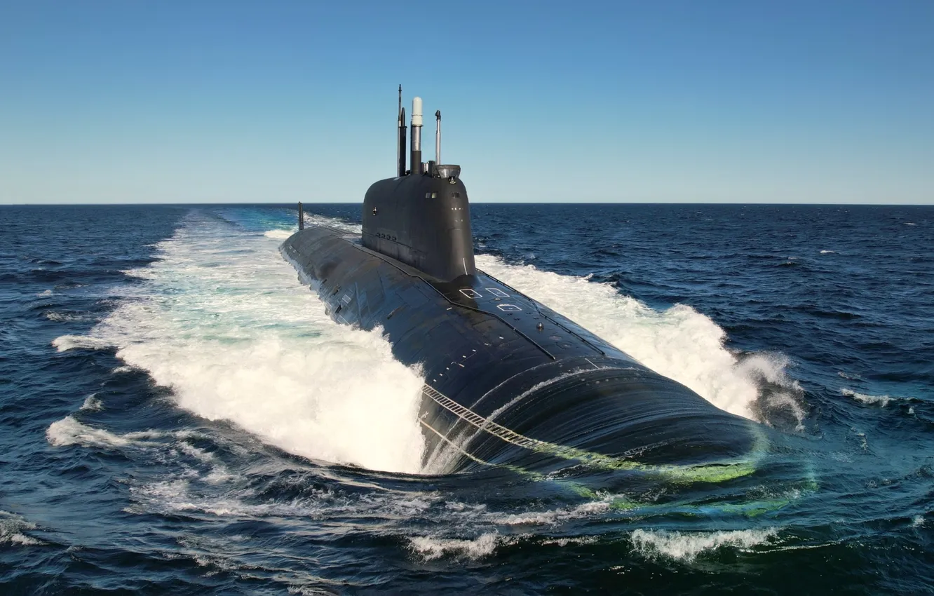 Photo wallpaper submarine, project 885m, multipurpose nuclear power plant