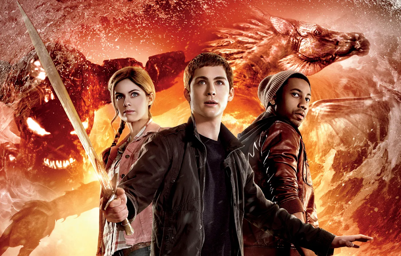 Photo wallpaper red, girl, fantasy, black, devil, fox, sea, woman