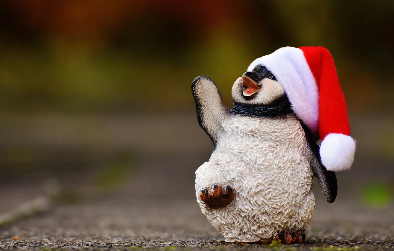 Photo wallpaper pose, smile, background, holiday, toy, new year, positive, penguins