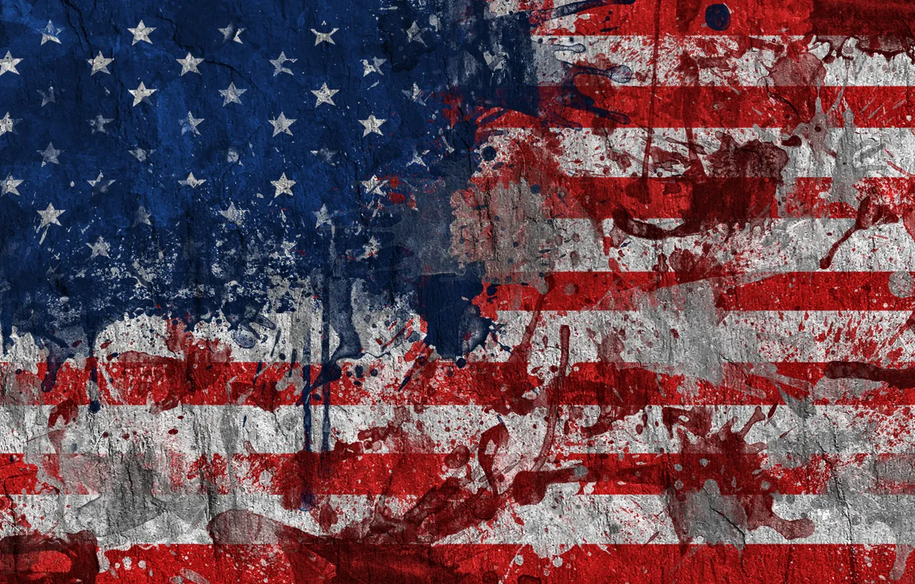 Photo wallpaper paint, flag, USA, USA, flag, United States Of America