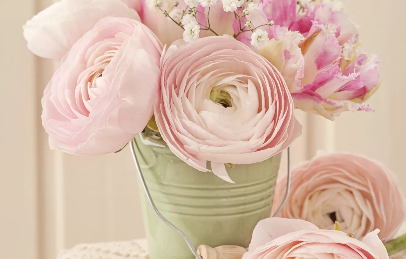 Photo wallpaper roses, vintage, flower, style, pink, vintage, bouquet, roses