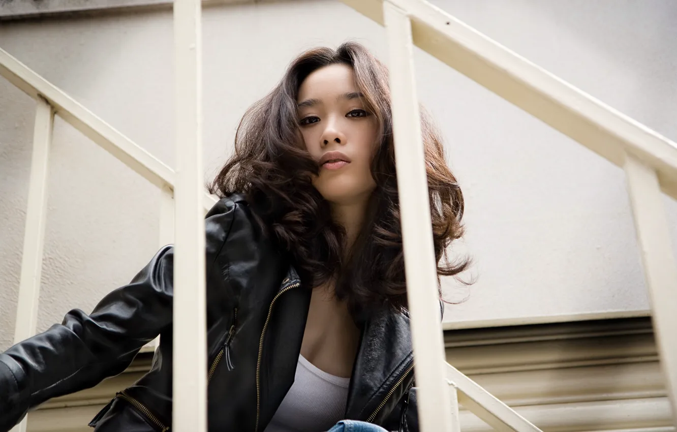 Photo wallpaper look, hair, jacket, Asian