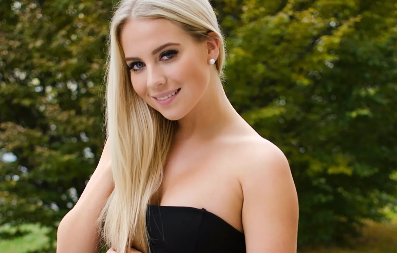 Photo wallpaper girl, smile, mood, blonde, beauty, michaela