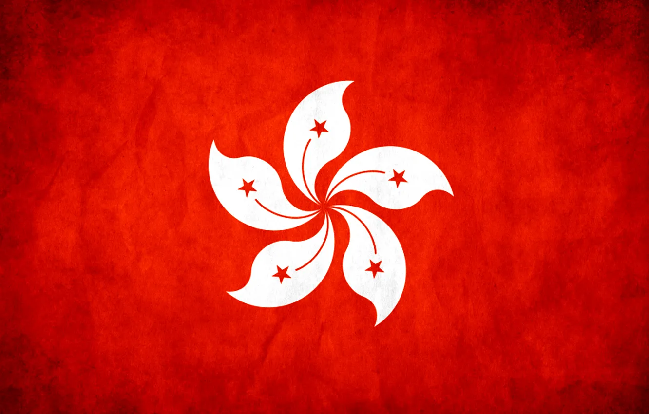 Photo wallpaper Hong Kong, flag, texture