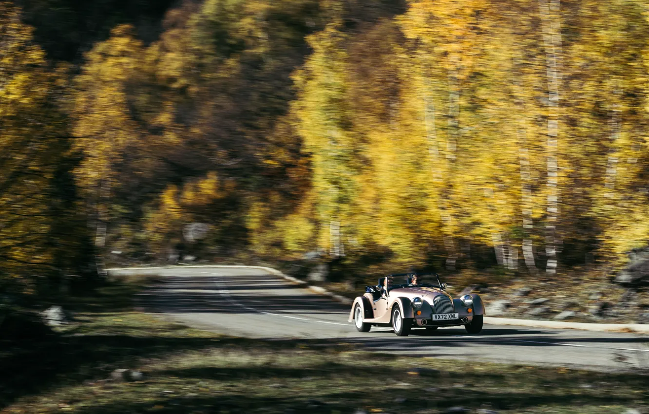 Photo wallpaper car, road, trees, Morgan, Plus Four, Morgan Plus Four