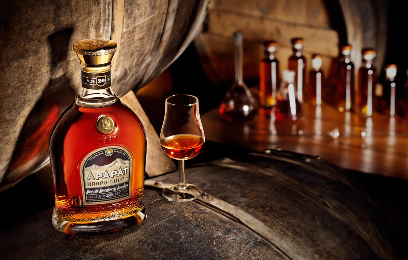 Photo wallpaper cognac, bottle, alcohol