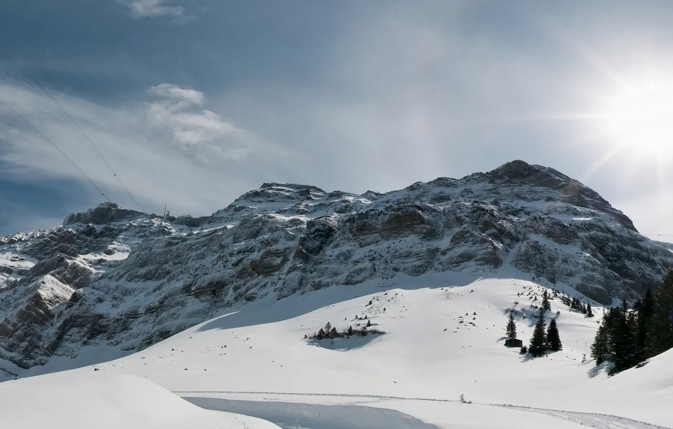 Photo wallpaper snow, mountains, Switzerland, Alps, Switzerland, Alps, mountain pass, Schwagalp Pass