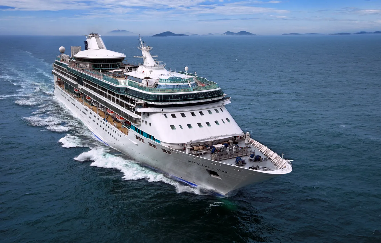 Photo wallpaper sea, white, water, The ship, liner, passenger, Tank, On The Go