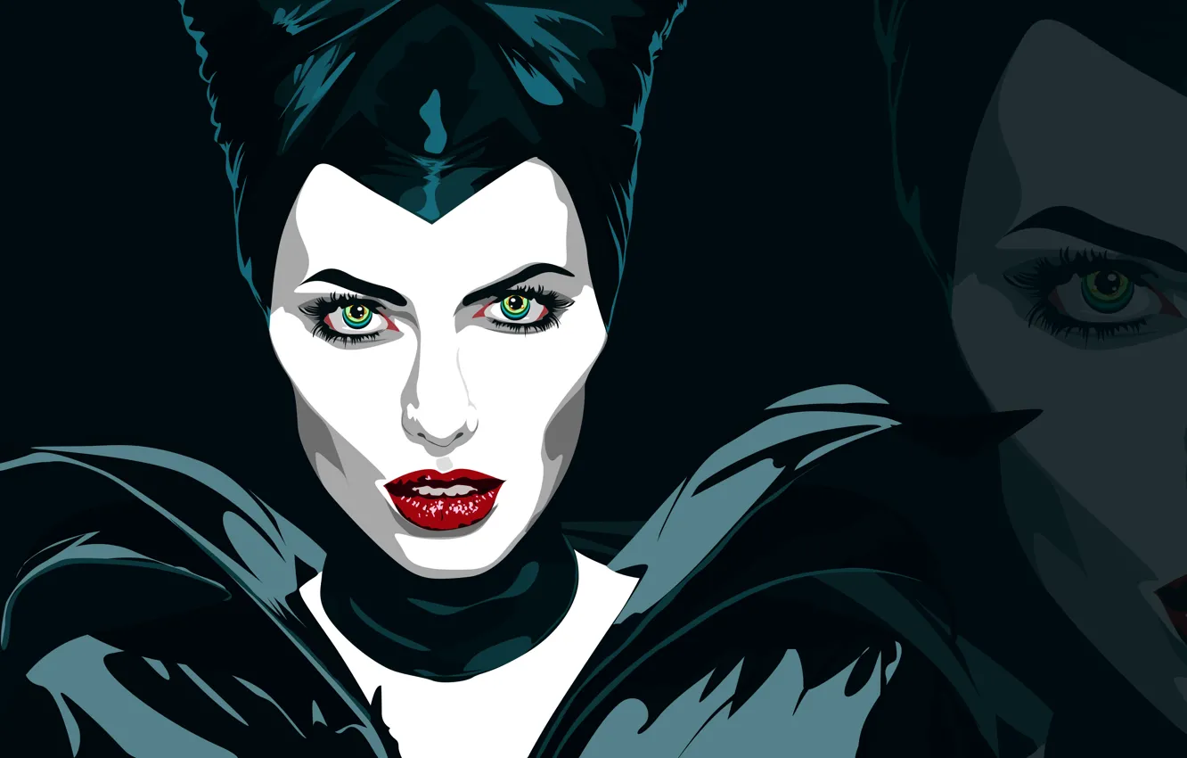 Photo wallpaper vector, Angelina Jolie, Angelina Jolie, art, Maleficent, Maleficent