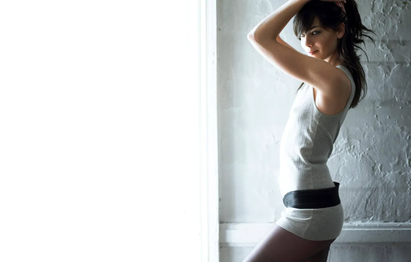 Photo wallpaper pose, smile, actress, Michelle Monaghan, gesture, cute girl, short dress