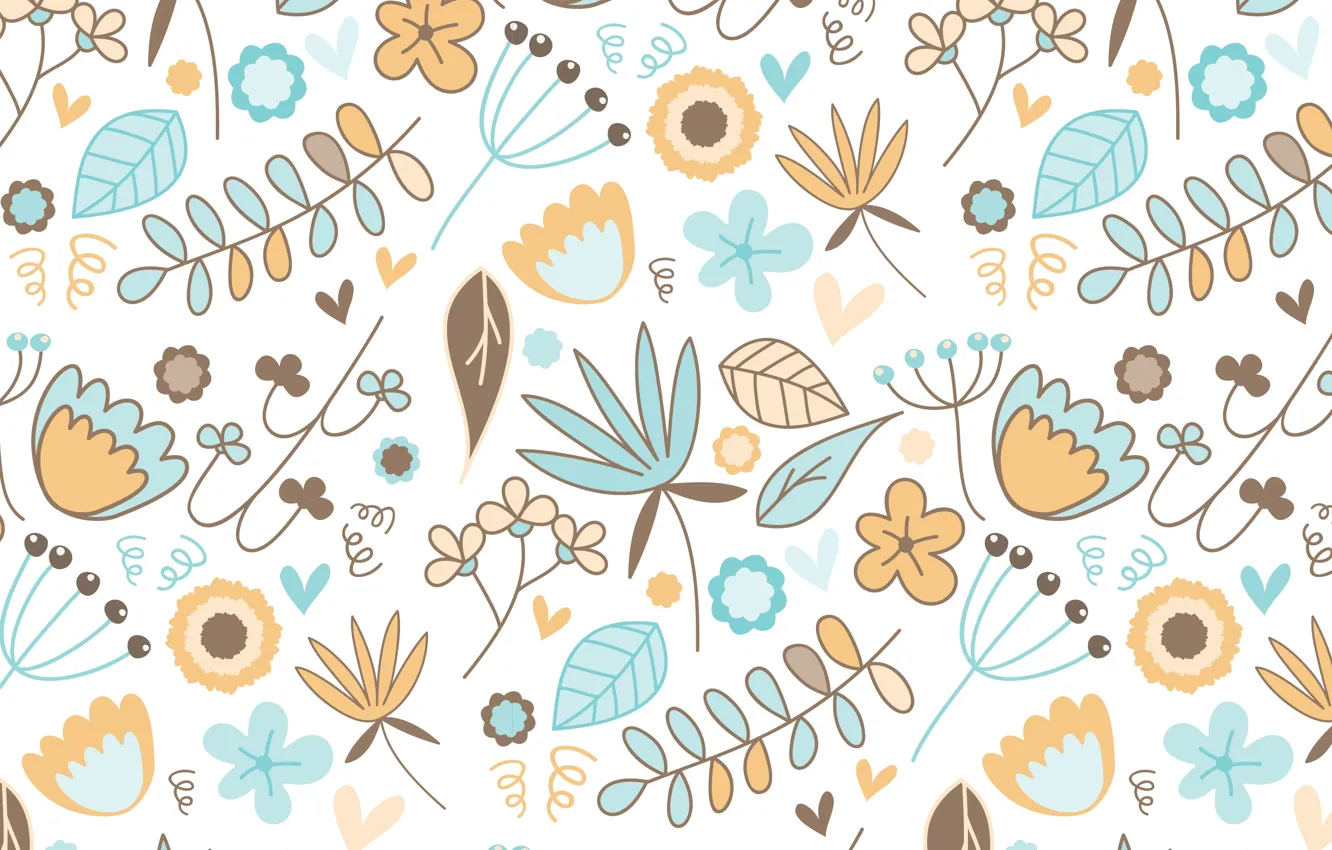 Photo wallpaper flowers, background, pattern, vector, texture
